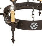 34"W Warwick 6 Lt Chandelier