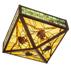 23"Sq Pinecone Semi-Flush Mount