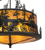 26"W Bass and Fisherman Inverted Pendant