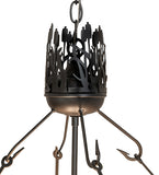 26"W Bass and Fisherman Inverted Pendant