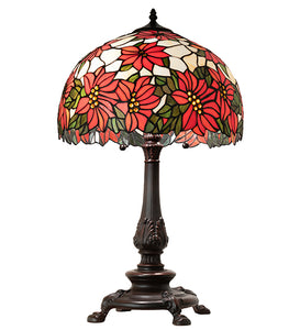 26"H Poinsettia Table Lamp