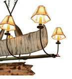 48"L Personalized Canoe 8 Lt Rustic Lodge Chandelier