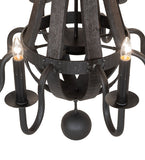 36"W Barrel Stave Madera 8 Lt Chandelier