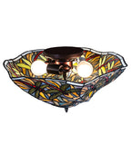 19"W Swirling Dragonfly Flush Mount