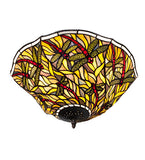 19"W Swirling Dragonfly Flush Mount