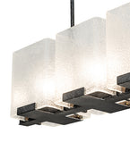 60"L Ice Cube 6 Lt Oblong Chandelier