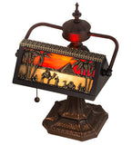 15.5"H Camel Mission  Arts & Crafts Banker's Desk Lamp
