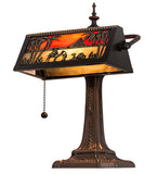 15.5"H Camel Mission  Arts & Crafts Banker's Desk Lamp