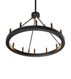36"W Loxley Horizon Ring 12 Lt Chandelier