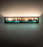 24"W Elk & Black Bear Vanity Light