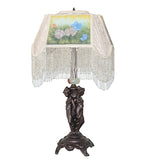 28"H Reverse Painted Roses Table Lamp