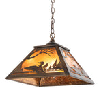 16"Sq Loon Rustic Lodge Pendant