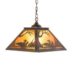 16"Sq Loon Rustic Lodge Pendant