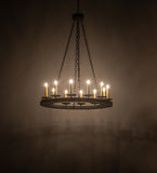 36"W Loxley 12 Lt Chandelier