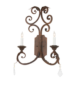 16"W Serratina 2 Lt Wall Sconce