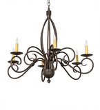 36"W Squire 6 Lt Chandelier