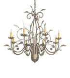 36"W Bordeaux 8 Lt Chandelier