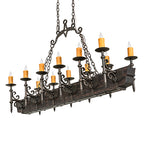 60"L Tudor 12 Lt Oblong Chandelier