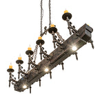 60"L Tudor 12 Lt Oblong Chandelier