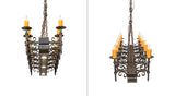 60"L Tudor 12 Lt Oblong Chandelier