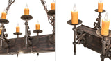 60"L Tudor 12 Lt Oblong Chandelier
