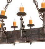 60"L Tudor 12 Lt Oblong Chandelier