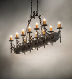 60"L Tudor 12 Lt Oblong Chandelier