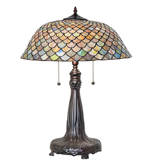 25"H Tiffany Fishscale Table Lamp