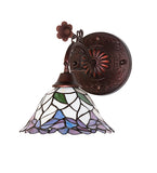 9"W Daffodil Bell Floral Stained Glass Wall Sconce