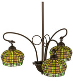 26"W Jeweled Basket 3 Lt Tiffany Lodge Chandelier