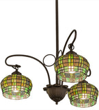 26"W Jeweled Basket 3 Lt Tiffany Lodge Chandelier