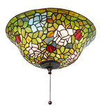 16"W Tiffany Rosebush Flushmount