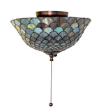 12"W Tiffany Fishscale Fan Light Fixture