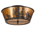 22"W Cowboy & Steer Flush Mount