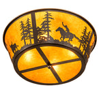 22"W Cowboy & Steer Flush Mount