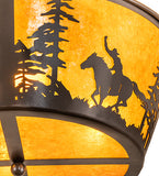 22"W Cowboy & Steer Flush Mount