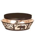 13"W Bear on the Loose Flush Mount