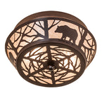 13"W Bear on the Loose Flushmount