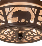 13"W Bear on the Loose Flushmount