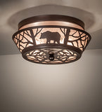 13"W Bear on the Loose Flushmount