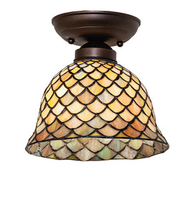 8"W Tiffany Fishscale Flushmount