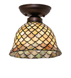 8"W Tiffany Fishscale Flushmount