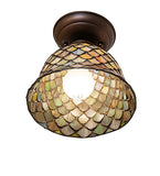 8"W Tiffany Fishscale Flushmount