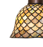 8"W Tiffany Fishscale Flushmount