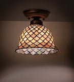 8"W Tiffany Fishscale Flushmount