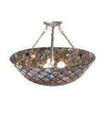 24"W Tiffany Fishscale Inverted Semi-Flush Mount