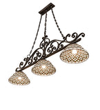 60"L Diamond & Jewel 3 Lt Island Pendant