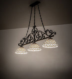 60"L Diamond & Jewel 3 Lt Island Pendant