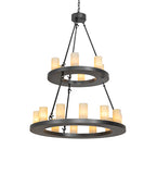 36"W Loxley 18 Lt Two Tier Chandelier