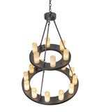 36"W Loxley 18 Lt Two Tier Chandelier